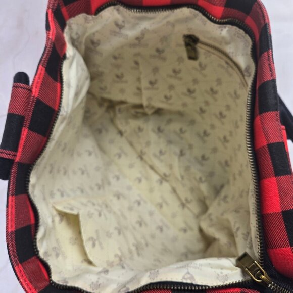 Farmhouse Is My Style Red & Black Buffalo Check Canvas Tote Bag Double Handles - Picture 7 of 11